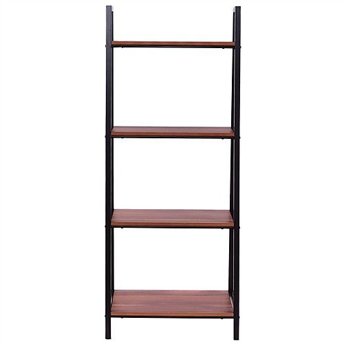 

книжный шкаф с 4 полками в стиле лестницы, отделка деревом из черного ореха