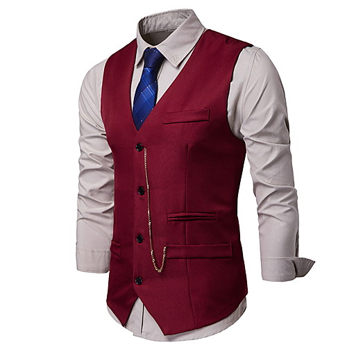 

Men's EU / US Size Blazer Shawl Lapel Polyester Black / Wine / White