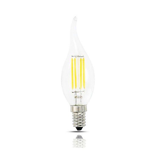 

1шт 4 Вт светодиодные лампы накаливания e14 база Эдисон лампочка c35 винтаж Эдисон лампа свеча мягкий теплый белый 3000k белый 6000k 400lm (эквивалент 45 Вт) AC 220-240 В