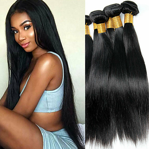 

6 Связок Бразильские волосы Прямой 100% Remy Hair Weave Bundles Человека ткет Волосы Пучок волос One Pack Solution 8-28 дюймовый Естественный цвет Ткет человеческих волос Простой Без запаха Толстые