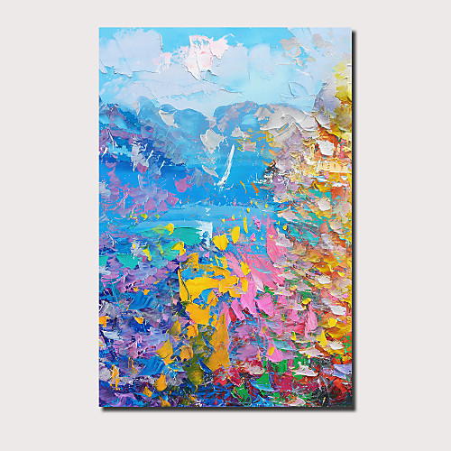 

Oil Painting Hand Painted - Abstract Landscape Comtemporary Modern Stretched Canvas