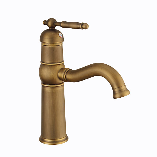 

Bathroom Sink Faucet - Rotatable Antique Brass / Antique Copper / Electroplated Centerset Single Handle One HoleBath Taps