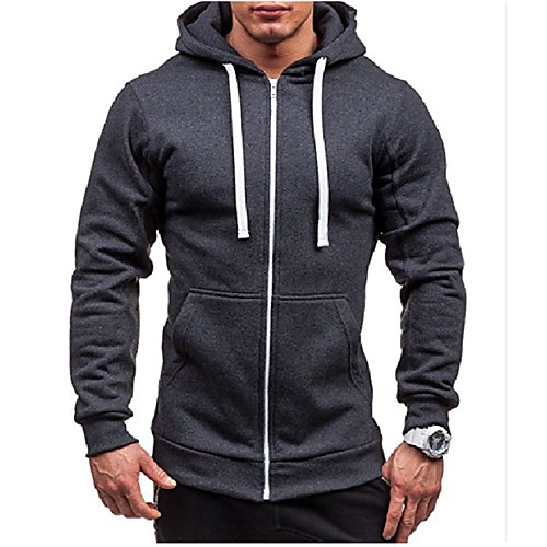 

Men's Casual / Basic Hoodie - Solid Colored Navy Blue XL