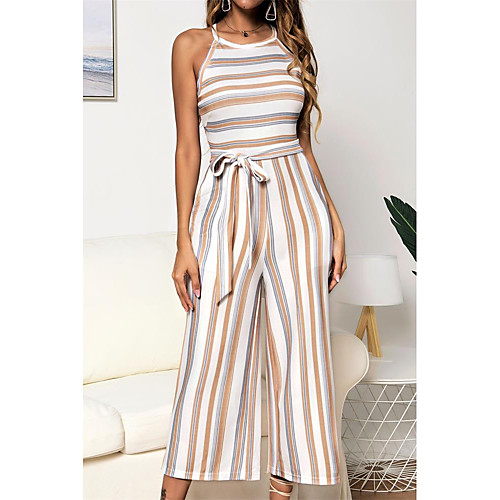 

Жен. Богемный Розовый Цвет радуги Хаки Комбинезоны, Геометрический принт С принтом M L XL