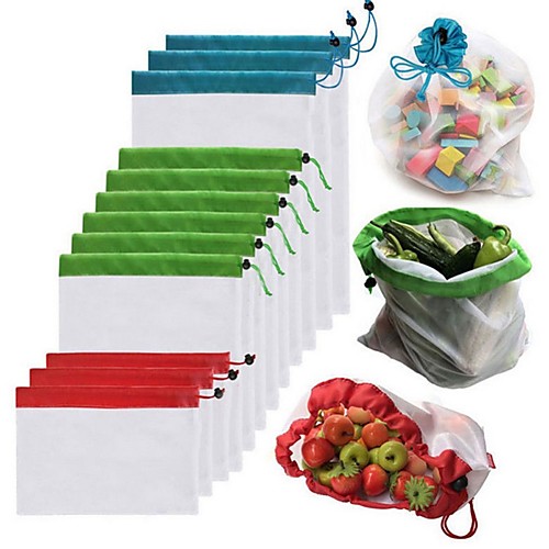

1 шт. Многоразовые сетки производят мешки моющиеся мешки для продуктовых магазинов хранения фруктов, овощей, игрушек всякой организатор сумка для хранения