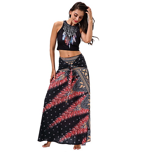 

Жен. Макси Качеля Подол Геометрический принт С принтом / Тонкие