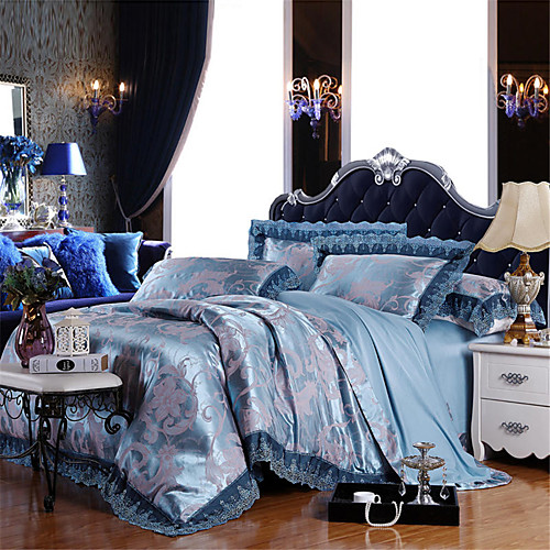 

Пододеяльник наборы Однотонный / Геометрический принт Полиэстер / Хлопок С принтом 4 предметаBedding Sets