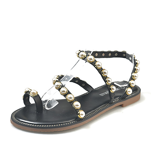 

Women's Sandals 2020 Flat Heel Open Toe PU Casual / Sweet Spring & Fall / Spring & Summer Almond / Army Green / Black