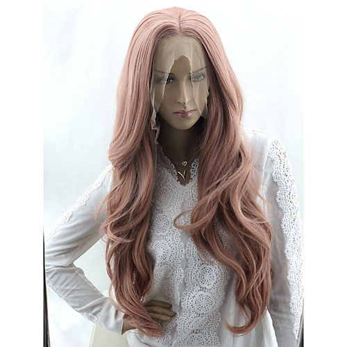 

Wig Accessories Естественные кудри / Loose Curl Стиль Ассиметричная стрижка Машинное плетение / Лента спереди Парик Розовый Розовый Красный Искусственные волосы 24 дюймовый Жен.