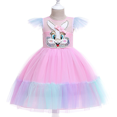 

Unicorn Dress Flower Girl Dress Girls' Movie Cosplay A-Line Slip Cosplay Pink / Light Blue Dress Halloween Carnival Masquerade Tulle Polyester