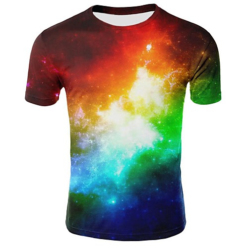 

Men's Daily Going out Basic / Street chic T-shirt - Geometric Print Blue