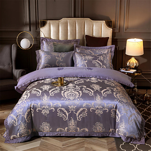 

Пододеяльник наборы Однотонный Хлопок Жаккардовое переплетение 4 предметаBedding Sets
