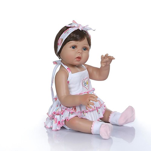 фото Куклы реборн девочки 20 дюймовый полный силикон для тела винил - подарок новый дизайн искусственные имплантации голубые глаза детские девочки игрушки подарок lightinthebox