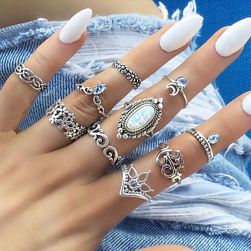 

Жен. несовместимый Кольцо Ring Set Змея Сова Представить Простой модный Милая Модные кольца Бижутерия Серебряный Назначение Свадьба 10 шт.
