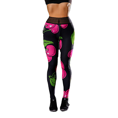

Women's Yoga Pants Fashion Elastane Running Fitness Gym Workout Tights Leggings Bottoms Activewear Moisture Wicking Butt Lift Tummy Control Power Flex High Elasticity Skinny