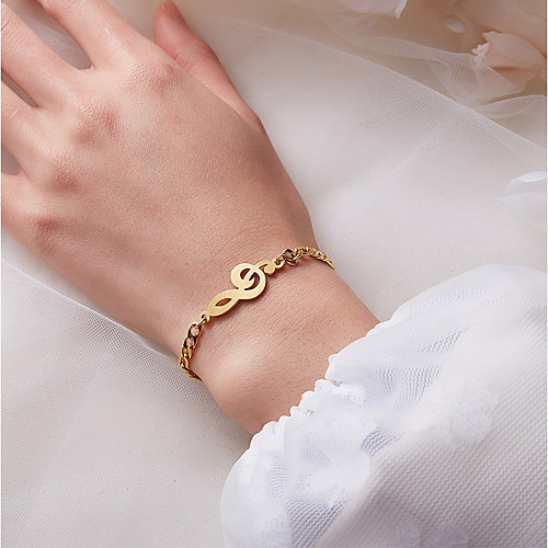 

Women's Vintage Bracelet Earrings / Bracelet Retro Music Music Notes Simple Classic Fashion Cute Elegant Stainless Steel Bracelet Jewelry Gold For Daily School Street Holiday Festival