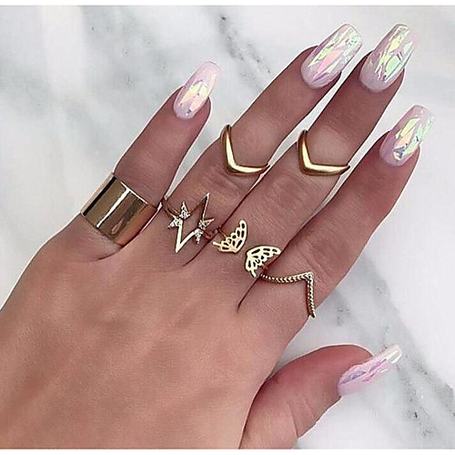 

Жен. несовместимый Кольцо Ring Set Бабочка Простой модный Милая Модные кольца Бижутерия Золотой Назначение Свадьба 7pcs