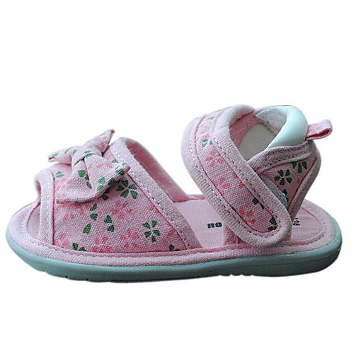 

Девочки Хлопок Сандалии Удобная обувь / Обувь для малышей Бант Розовый Лето