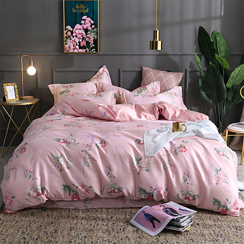 

Пододеяльник наборы Однотонный Полиэстер / Хлопок С принтом 4 предметаBedding Sets