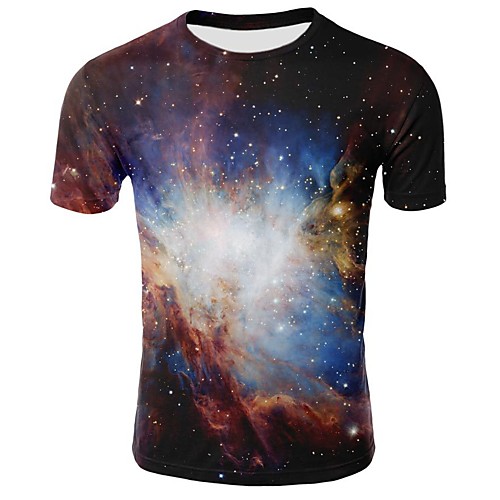 

Men's Plus Size Graphic T-shirt Round Neck Rainbow