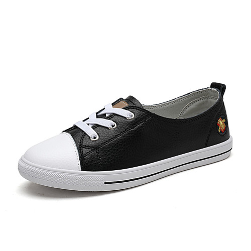 

Жен. Кожа Осень / Весна лето На каждый день Кеды На плоской подошве Белый / Черный