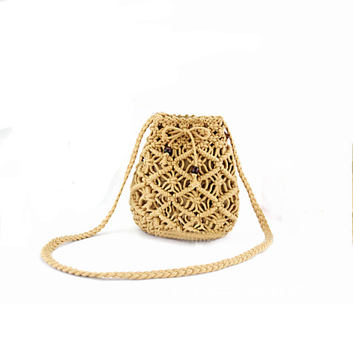 

Women's Straw Crossbody Bag Solid Color Black / White / Gray