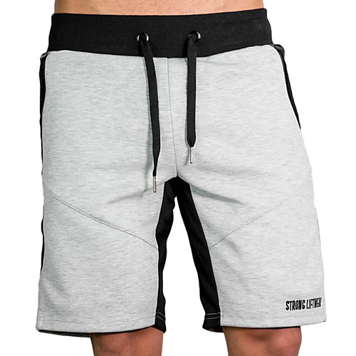 

Муж. Классический Шорты Брюки - Однотонный Светло-серый L XL XXL