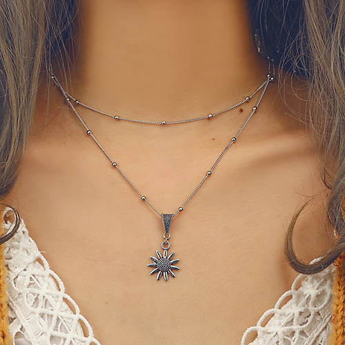 

Women's Necklace Friends European Romantic Casual / Sporty Sweet Chrome Silver 42 cm Necklace Jewelry 1pc For Street Festival