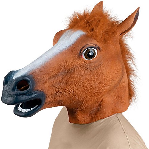 фото Голова лошади маски на хэллоуин товары для хэллоуина животная маска игрушки на хэллоуин ластик fun & whimsical костюмированная вечеринка жутко веселая голова лошади костюм ужасы взрослые Lightinthebox