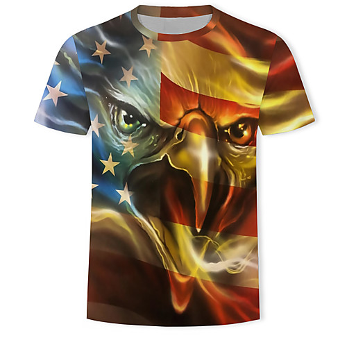 

Men's T-shirt - 3D / Graphic / Animal Print Gold