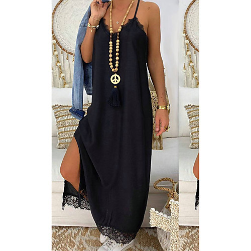 

Women's Black Dress Sheath Solid Colored Strap S M Slim