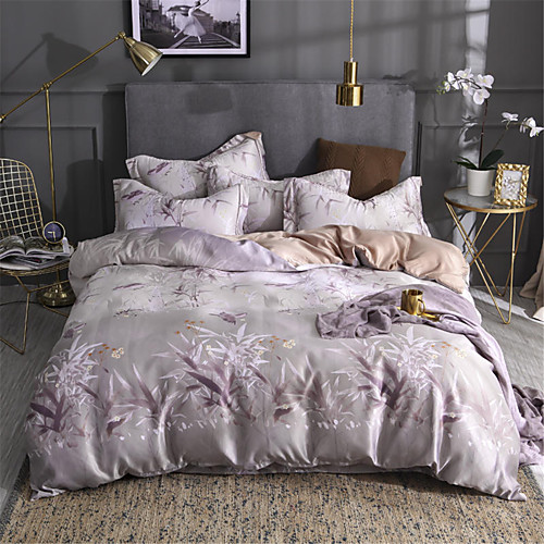 

Пододеяльник наборы Однотонный Полиэстер / Хлопок С принтом 4 предметаBedding Sets