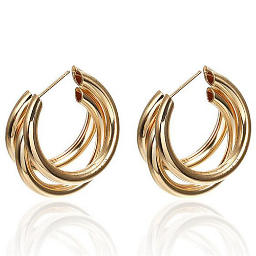 

Men's Hoop Earrings Stylish Simple Earrings Jewelry Gold For Daily 1 Pair