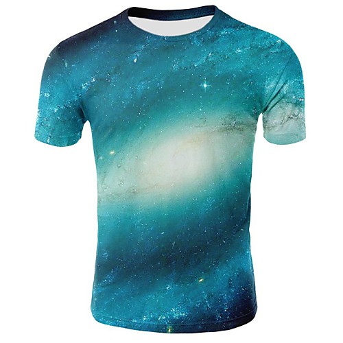 

Men's Daily Going out Basic / Street chic T-shirt - Geometric Print Blue