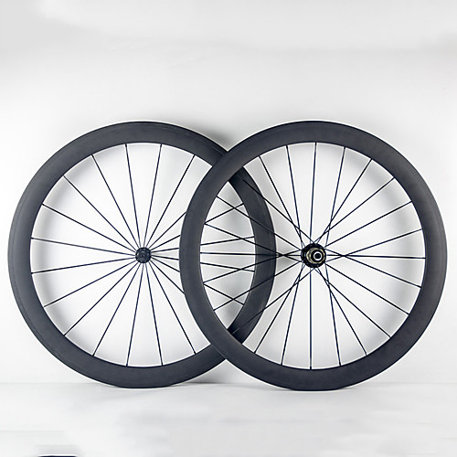 

700CC Колесные пары Велоспорт 23 mm Шоссейный велосипед Полный углерод Однотрубка F:20 R:24 Спицы 50 mm