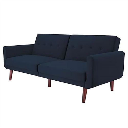 

синий бархатный диван в стиле модерн середины века