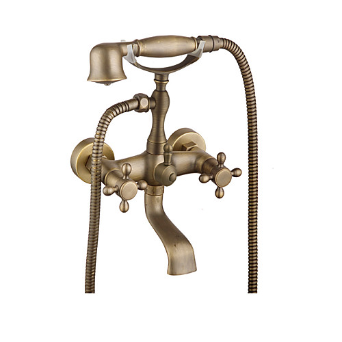 

Bathtub Faucet Brushed / Antique Copper / Rose Gold Wall Installation Brass Valve Bath Shower Mixer Taps
