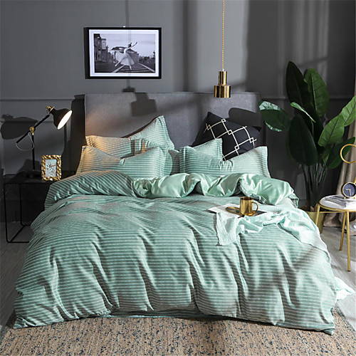 

Пододеяльник наборы Однотонный / Stripes / Рябь Полиэстер / Хлопок С принтом 4 предметаBedding Sets