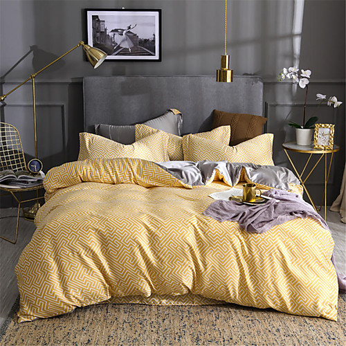 

Пододеяльник наборы Однотонный Полиэстер / Хлопок С принтом 4 предметаBedding Sets