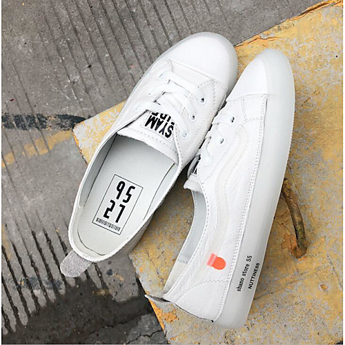 

Жен. Полиэстер Весна Кеды На плоской подошве Круглый носок Белый / Розовый