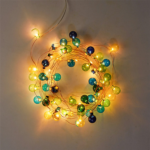 

2m Flexible Plastic Ball LED Light Strips / String Lights 20 LEDs Warm White Party / Holiday / Adorable Batteries Powered 1 set