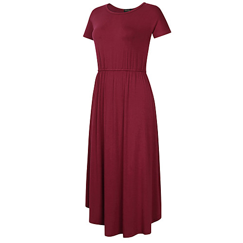 

Жен. С летящей юбкой Платье - Однотонный Средней длины