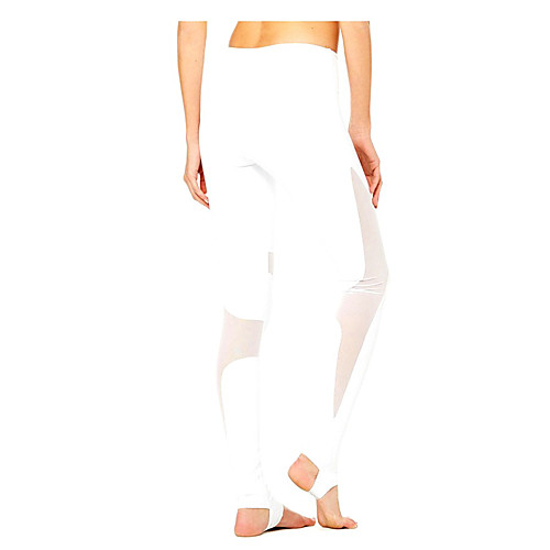

Women's Yoga Pants Solid Color Mesh Elastane Running Fitness Gym Workout Tights Leggings Bottoms Activewear Moisture Wicking Butt Lift Tummy Control Power Flex High Elasticity Skinny