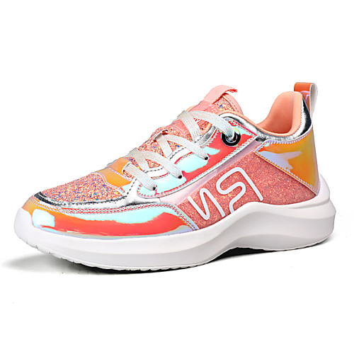 

Women's Flats Flat Heel Round Toe Synthetics Casual Walking Shoes Spring & Fall / Spring Purple / Pink / Gold / Color Block