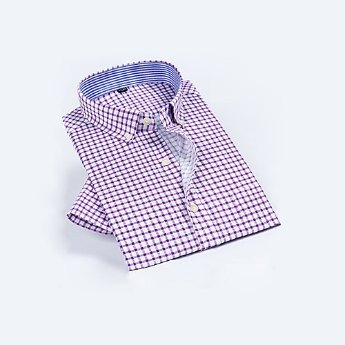 

Men's Cotton Shirt - Plaid Blue