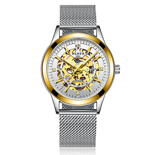 

Муж. Механические часы Механические, с ручным заводом Современный Стильные Нержавеющая сталь Черный / Серебристый металл 30 m Защита от влаги С гравировкой Фосфоресцирующий Аналоговый Классика Мода -