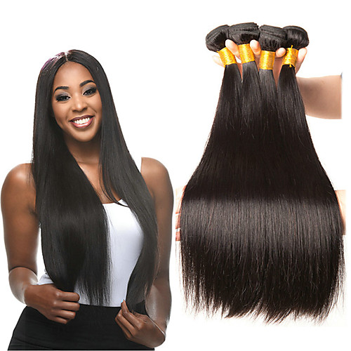 

4 Bundles Indian Hair Straight Unprocessed Human Hair 100% Remy Hair Weave Bundles Headpiece Bundle Hair Human Hair Extensions 8-28 inch Natural Color Human Hair Weaves Odor Free Safety Valentine