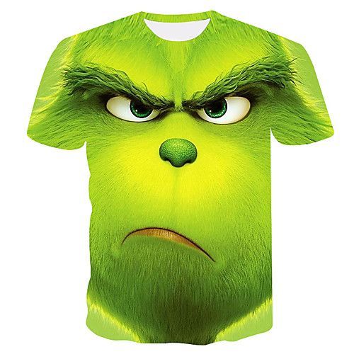 

Men's Plus Size Graphic T-shirt Round Neck Green