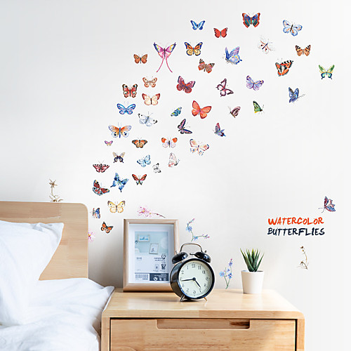 

Color Butterfly Wall Stickers - Words &amp Quotes Wall Stickers / Plane Wall Stickers Characters Study Room / Office / Dining Room / Kitchen