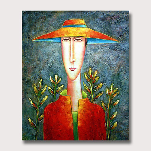 

Oil Painting Hand Painted - Abstract People Classic Modern Rolled Canvas